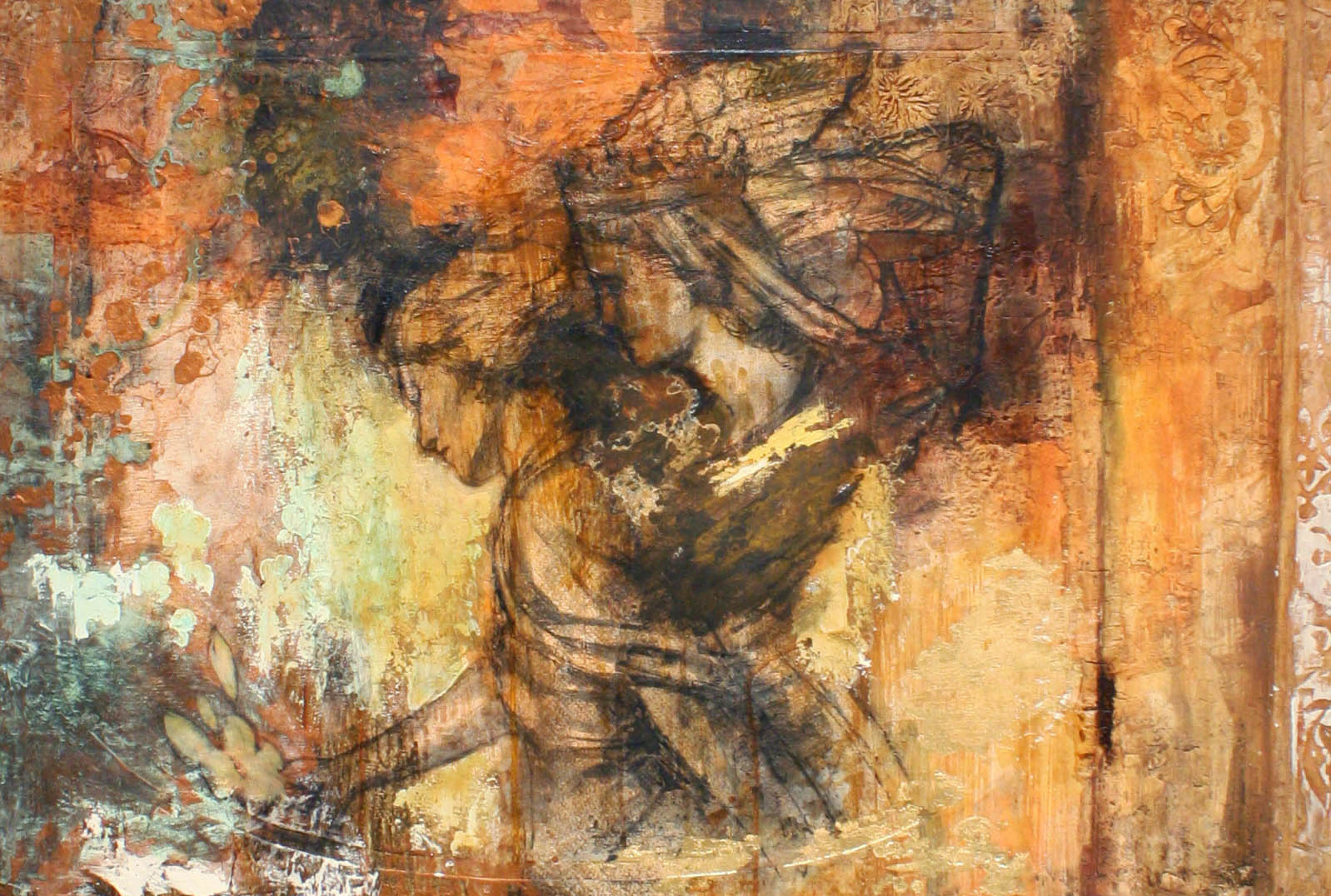 Fragmented Angels 24x36 in. mixed media